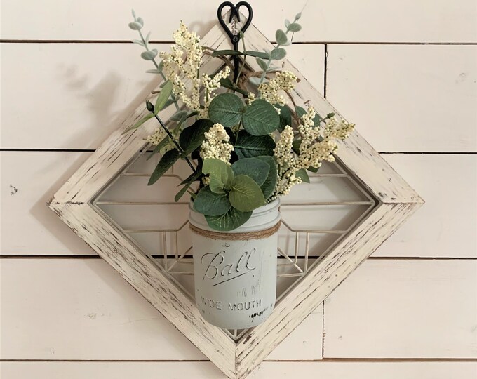 Wood and Metal Rustic Wall Decor Rustic Mason Jar Wall Decor Etsy