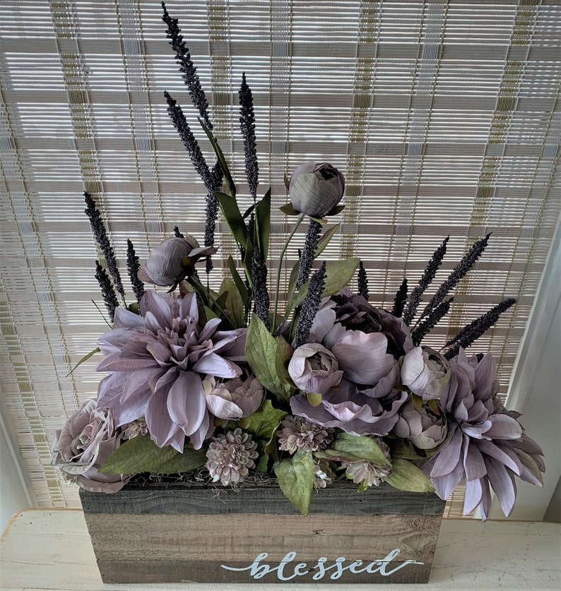 Wooden Flower Box Rustic Flower Box Farmhouse Wooden Box Blessed Wood Box