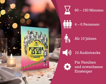 Parameter B - Popstar in Not - Krimidinner für 4-6 Personen – ab 10 Jahren - Krimidinner für Zuhause für Familien mit Kindern