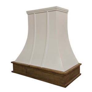 Epicurean | Curved Style Wooden Range Hood | Solid Hardwood lower Trim