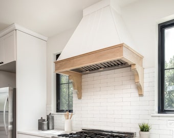 A Frame Style Wooden Range Hood | Solid Hardwood Face and Trim