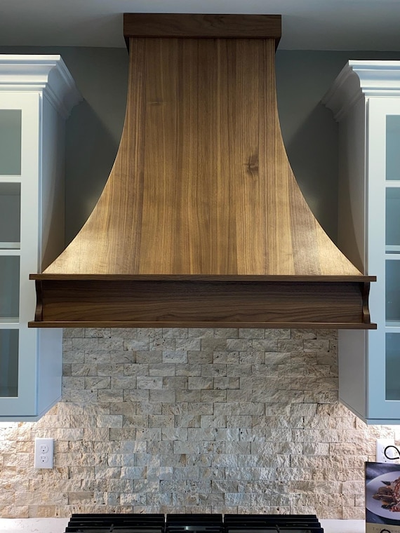 Epicurean Style Wooden Range Hood Solid Walnut Bottom Select