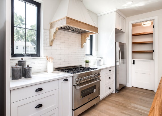 A Frame Style Wooden Range Hood Solid Hardwood Face and Trim -  Denmark