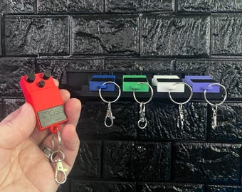 Boss Effects Pedal-Inspired Pedalboard Keyring Shelf with 5 Boss Pedal Keyrings