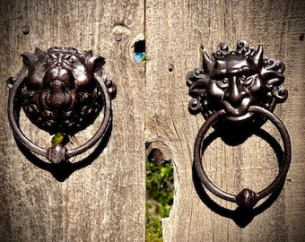 Labyrinth Door Knockers in OILED BRONZE