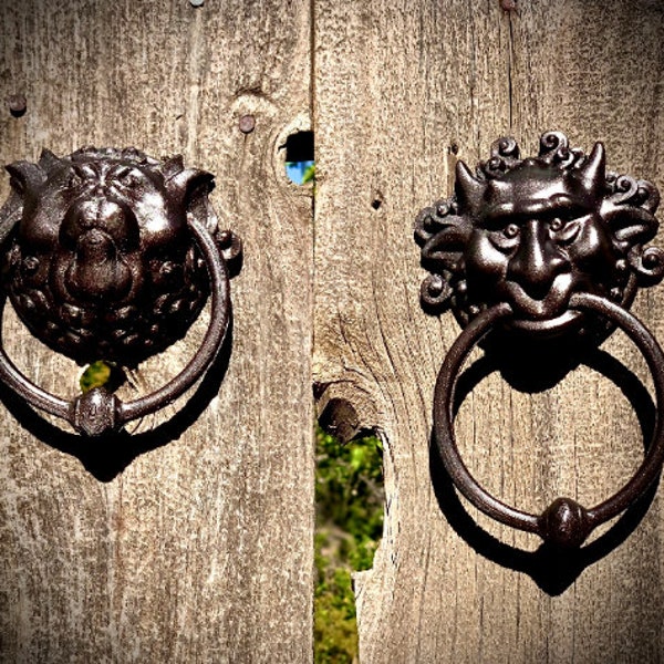 Labyrinth Door Knockers in OILED BRONZE