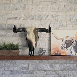 Steer Skull Wall Decor,  Rustic Western Decor,  Painted Cow Skull, Bohemian Style,  Decorated Cow Skull, Farmhouse Southwestern