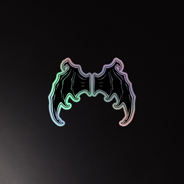 Demon Gargoyle Wings Holographic stickers