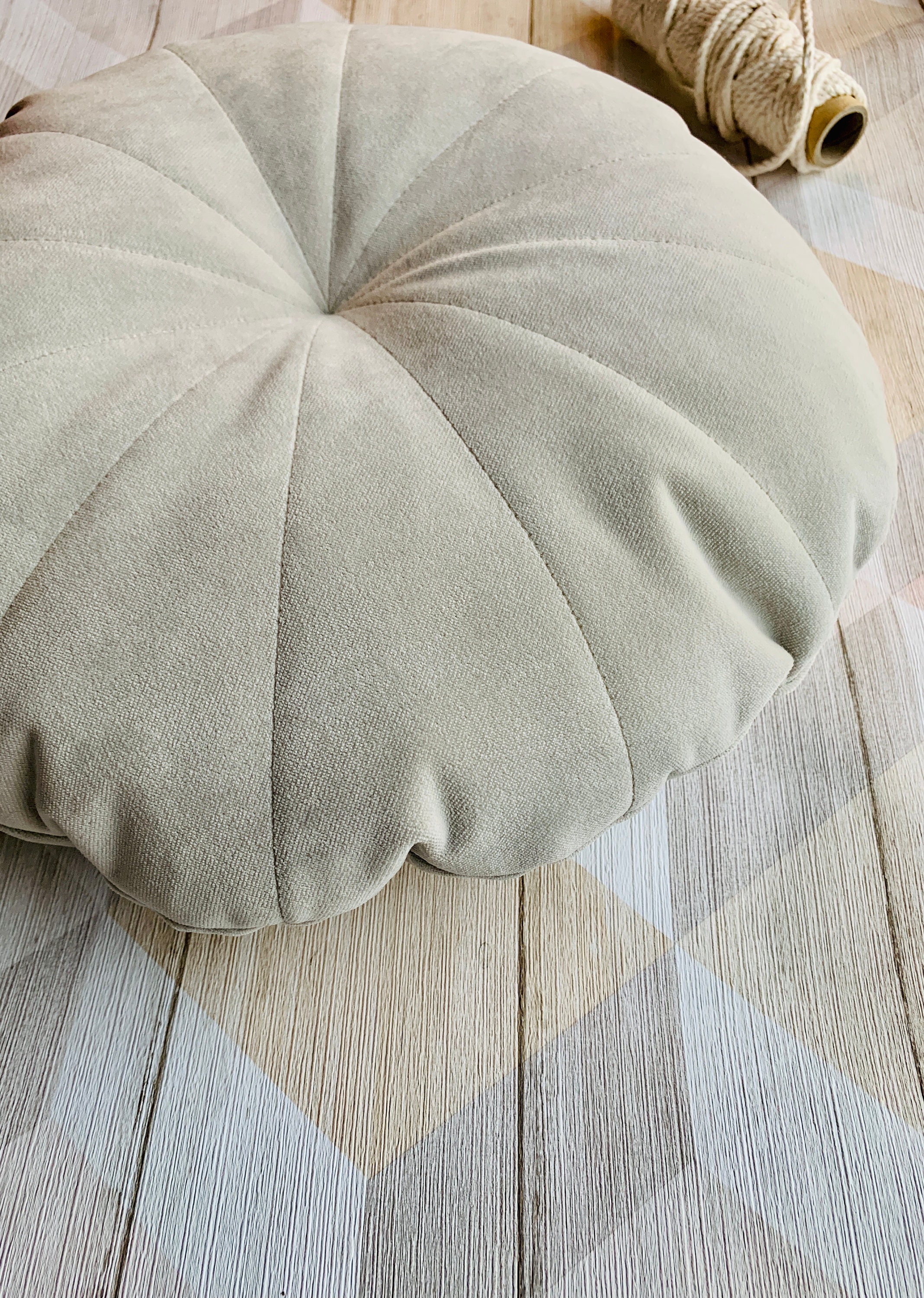 Velvet round cushion Off white Cushion Velvet Home Decor Etsy