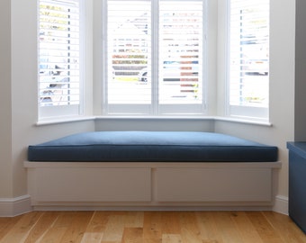 Special Offer for Eleanor: Bay window Cushion cover + piping+ foam; 135cm x 50cm x 7.5cm