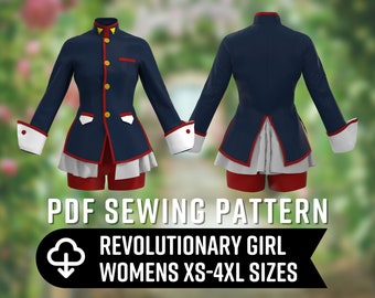 Utena Cosplay Sewing Pattern | Womens XS-4XL Revolutionary Girl Inspired PDF Cosplay Pattern