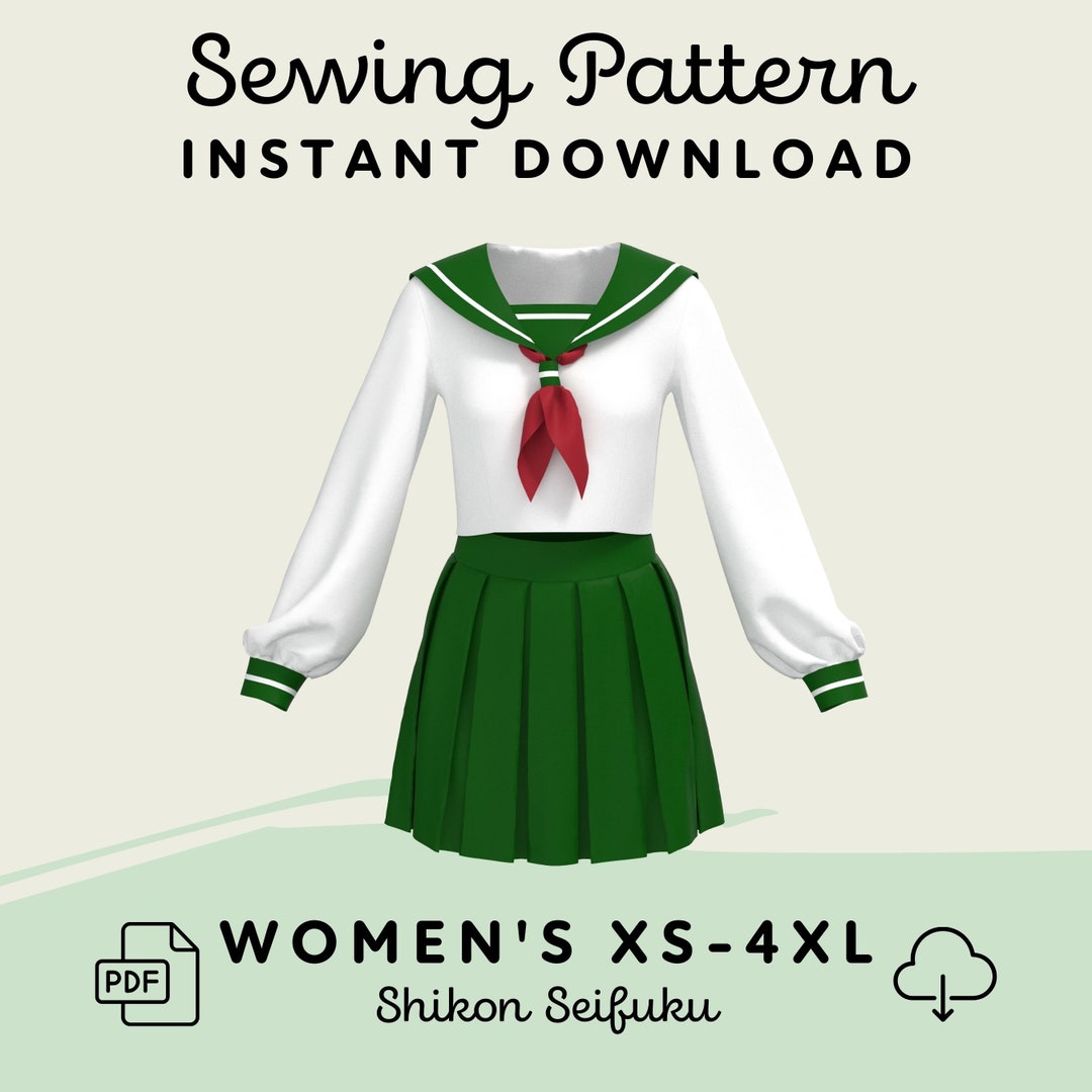Seifuku Sewing Pattern Womens XS-4XL Sailor Uniform PDF - Etsy