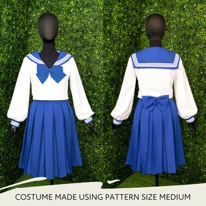 Classic Japanese School Uniform Sewing Pattern | Womens XS-4XL Seifuku ...