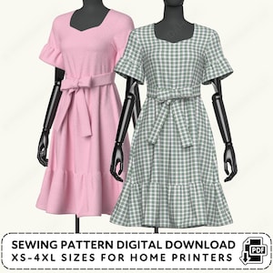 Sweetheart Tea Dress Sewing Pattern | Women's XS-4XL (PDF Digital Download)
