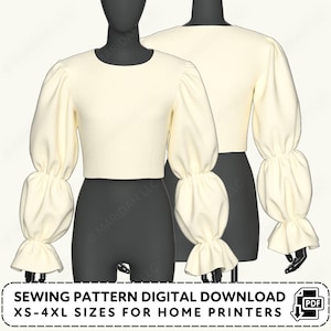 Marie Sleeve Sewing Pattern | Womens XS-4XL (PDF Digital Download)