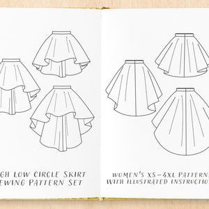 High Low Circle Skirt Pattern Set Womens XS-4XL PDF Cosplay - Etsy