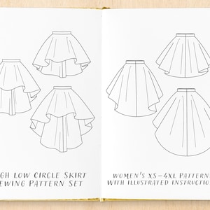High Low Circle Skirt Pattern Set Womens XS-4XL PDF Cosplay - Etsy