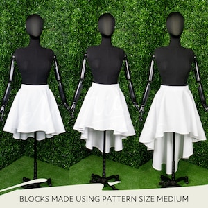 High Low Circle Skirt Pattern Set Womens XS-4XL PDF Cosplay Pattern Digital Download Print at Home Pattern image 4