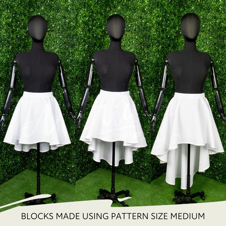 High Low Circle Skirt Pattern Set Womens XS-4XL PDF Cosplay Pattern Digital Download Print at Home Pattern image 4