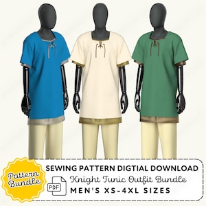 Tunic Outfit Sewing Pattern Bundle | Mens XS-4XL Cosplay (PDF Digital Download)