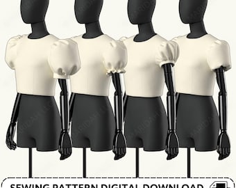 Cosplay Sleeve Pattern Pack | Jumbo Regency Ruffle Puffs Womens XS- 4XL (PDF Digital Download)