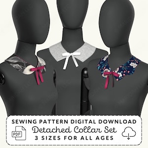 Detached Collar Sewing Pattern Set in 3 Styles (PDF Digital Download)
