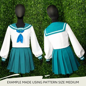 Japanese School Uniform Sewing Pattern | Womens XS-4XL Seifuku Sailor ...