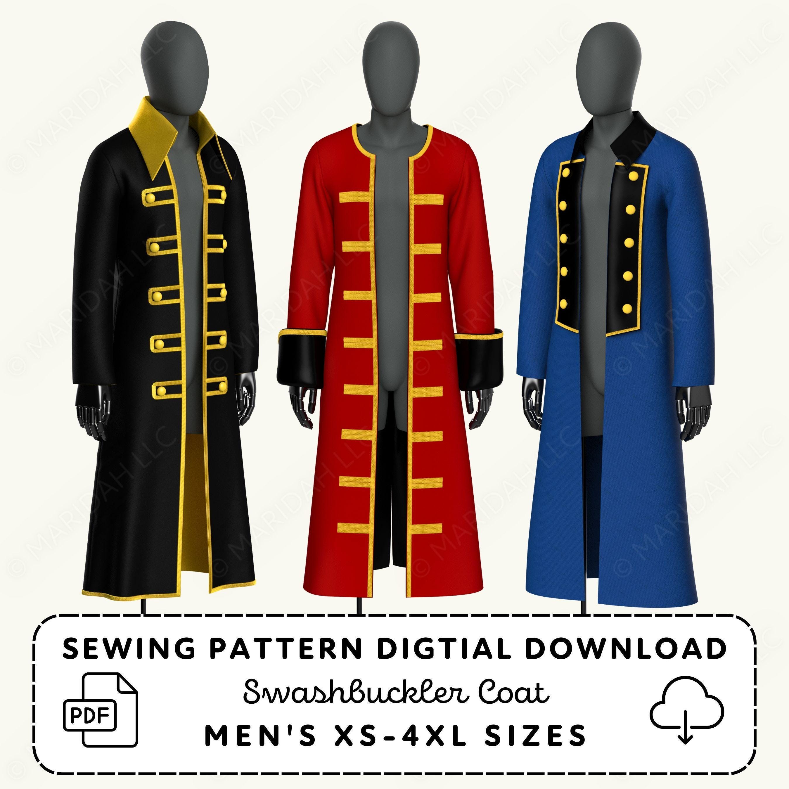 Swashbuckler Outfit Sewing Pattern for Cosplay XS-4XL Digital Download Print at Home PDF