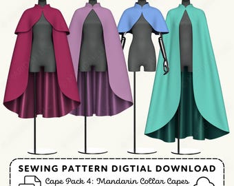 Layered Cosplay Cape Sewing Pattern: XS-4XL (Digital Download)