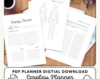 Cosplay Project Planner | PDF Costume Design and Task Organizer Digital Download