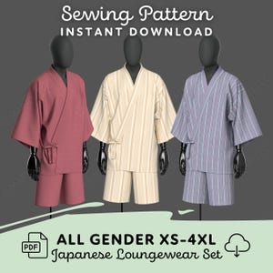 Jinbei Japanese Loungewear Sewing Pattern | XS-4XL PDF Cosplay Pattern | Digital Download Print at Home Pattern