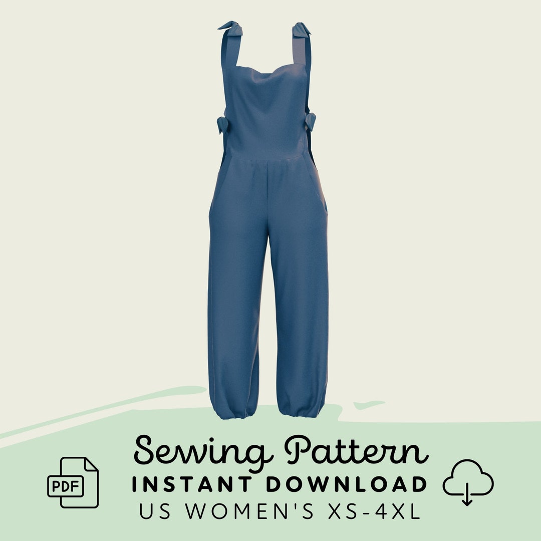 Overalls Sewing Pattern Womens XS-4XL Dungarees Pattern Digital ...