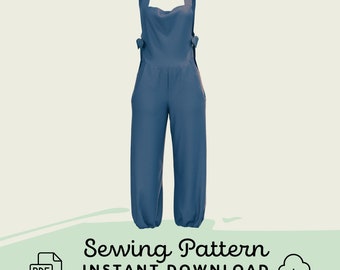 Overalls Sewing Pattern | Womens XS-4XL Dungarees Pattern Digital Download PDF