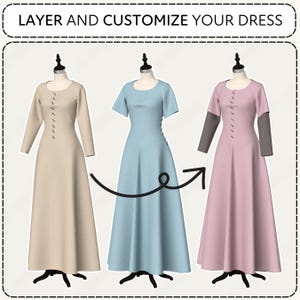Medieval Dress Sewing Pattern | Kirtle Cotehardie Costume XS-4XL (PDF Digital Download) image 5