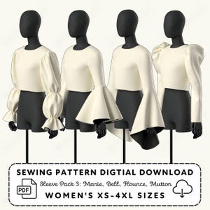 Sleeve Sewing Pattern Pack Vol 3: Womens XS-4XL (PDF Pattern)