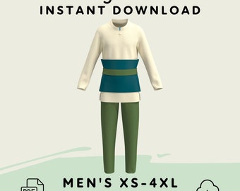 Ren Faire Tunic Outfit Sewing Pattern | Men's XS-4XL PDF Cosplay Pattern | Digital Download Print at Home Pattern