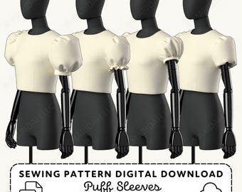 Jumbo Regency Ruffle Puff Sleeve Pattern Pack | Womens XS- 4XL (PDF Digital Download)