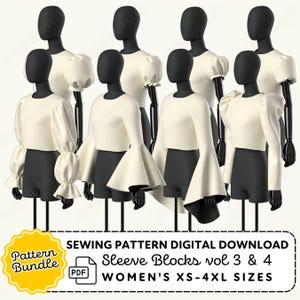 Sleeve Sewing Patterns | Cosplay Costume Styles XS-4XL (PDF Digital Download)