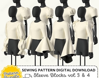 Sleeve Sewing Patterns | Cosplay Costume Styles XS-4XL (PDF Digital Download)