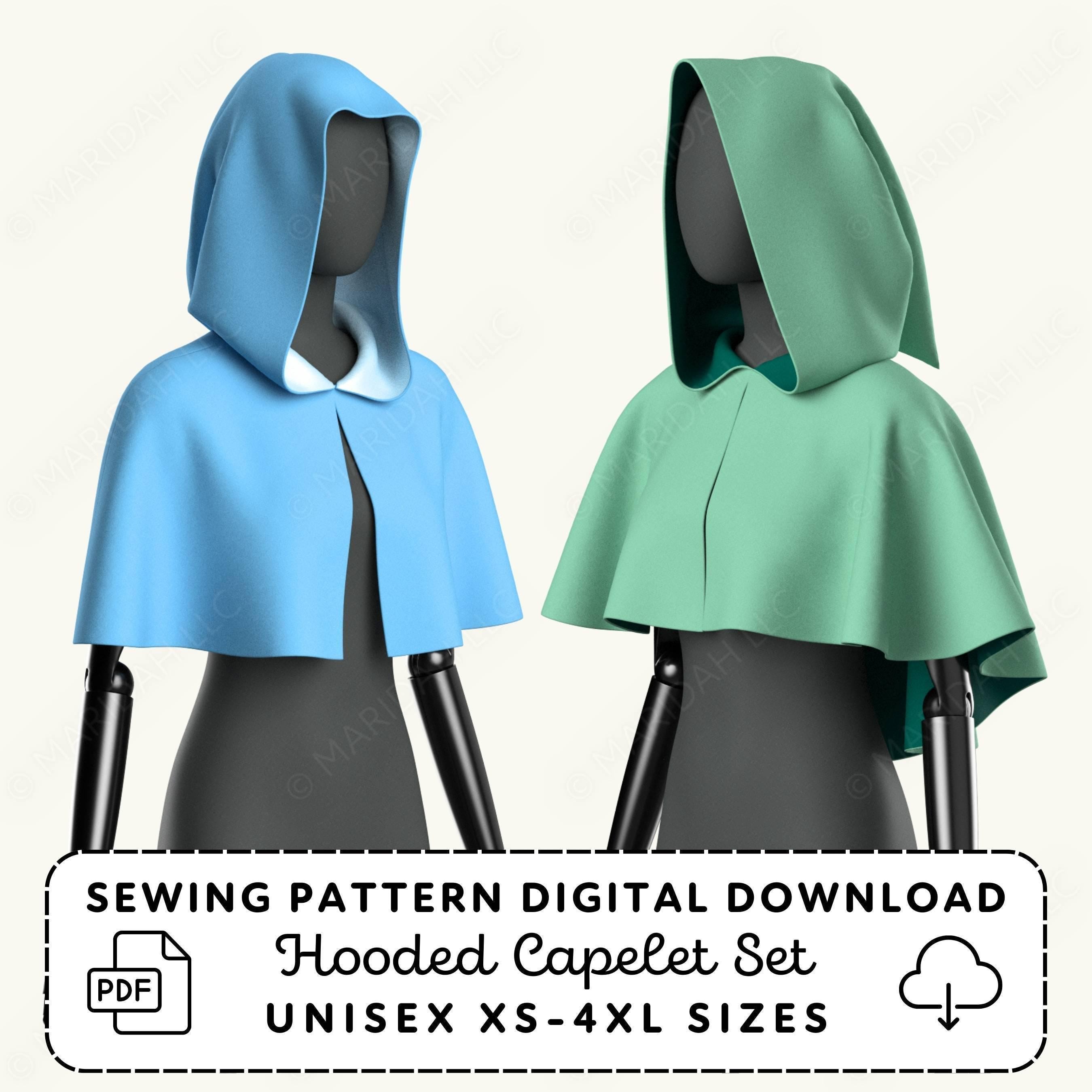 Hooded Capelet Sewing Pattern | Cosplay Cape XS-4XL (PDF Digital