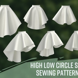 High Low Circle Skirt Pattern Set Womens XS-4XL PDF Cosplay - Etsy