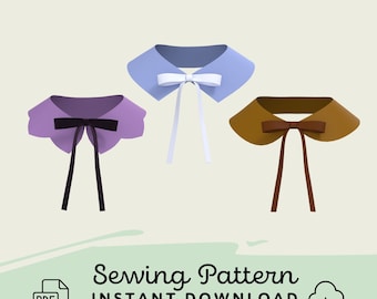 Detached Collars Sewing Pattern Set | Womens XS-4XL Removable Collar Pattern Digital Download PDF