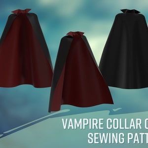 Vampire Collar Cape Sewing Pattern Womens XS-4XL Cape PDF - Etsy UK