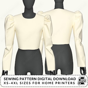 Mutton Sleeve Sewing Pattern | Womens XS-4XL (PDF Digital Download)
