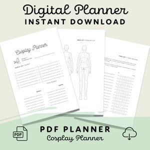 Afdrukbare cosplayplanner | PDF-planner voor projecten voor tijdregistratie | Volg en bereik de crafting-doelen voor je kostuum