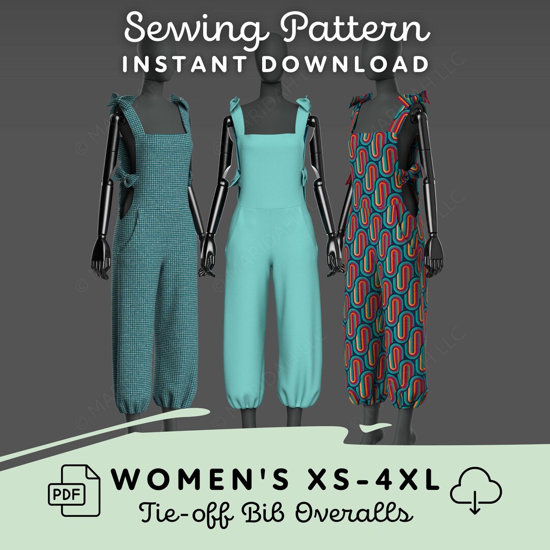 Cottagecore Womens Overalls Pattern | Sewing PDF Download Easy Beginner ...