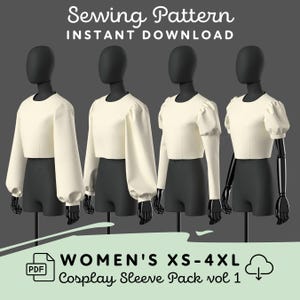 Sleeve Sewing Pattern Pack Vol 1 | Womens XS-4XL PDF Cosplay Pattern | Digital Download Print at Home Pattern