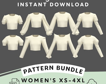 Sleeve Sewing Pattern Bundle A | Womens XS-4XL PDF Cosplay Pattern | Digital Download Print at Home Pattern