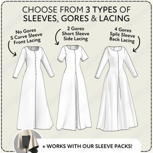 Medieval Dress Sewing Pattern | Kirtle Cotehardie Costume XS-4XL (PDF Digital Download) image 3