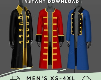 Swashbuckler Outfit Sewing Pattern | Mens XS-4XL PDF Cosplay Pattern | Digital Download Print at Home Pattern